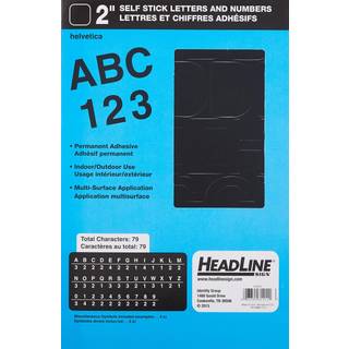 Overskriftskilt stick-on vinylbogstaver og tal sort 2-tommer lavet i USA (31211)