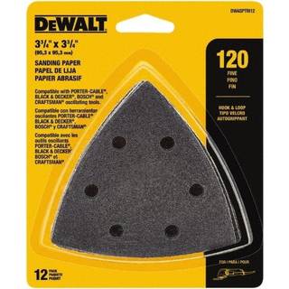 Dewalt Dwasptri12 Hook and Loop Triangle 120 Grit Sandpapir 12-Pack sort