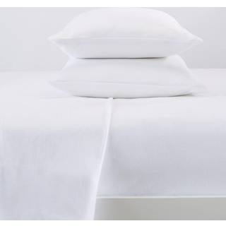 Great Bay Home 4 Piece 100% Turkisk bomuld Fuld hvidt vinterflanelark s?t | Bomuldstrykte senget?jsark og pudebetr?k | Dobbeltb?rstede flanellese