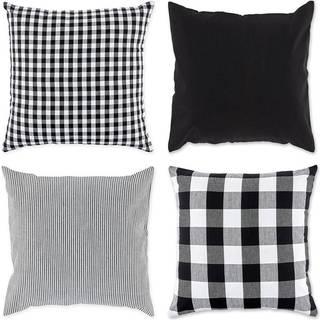 DII Assortered Navy/Off White Pillow Cover 18x18 Set/4