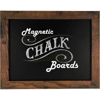 Loddie Doddie Magnetic Chalkboard - til k?kken og v?gindretning - let at slette tavle - indrammet magnet tavle - h?ngende sorte tavler (rustik ra