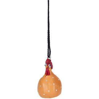 Høne, ophæng, orange, 4 cm