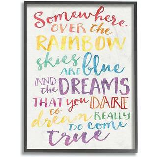 Stupell Industries et eller andet sted over Rainbow Watercolors Black Framed Wall Art 16x20 Design af kunstner Erica Billups