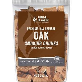 Brandsmag eg træbunker til rygning og grillning - helt naturlig langvarig med en mildt sød smag - store chunk træflis til rygere