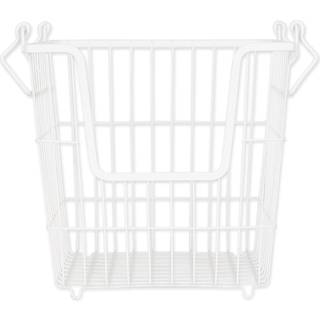 DII Metal Wire Mesh Stackable Utility Storage Bin Large 11x11x11 White