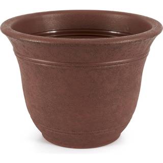 HC -virksomheder 13 tommer Sierra Round Self Watering Planter - Vejrbestandig Plastic Resin Flower Garden Plant Pot Container Rustic Redstone