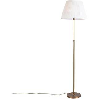 Gulvlampe bronze med plisseret skærm creme 45 cm justerbar - Parte