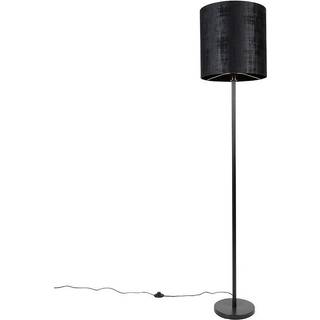 Moderne gulvlampe sort skærm sort 40 cm - Simplo