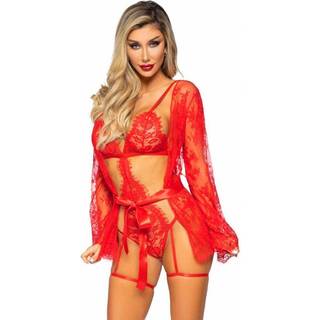 Leg Avenue – Blonde Body med Kimono-Rød-L