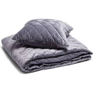 Kosta Linnewäfveri 421038 sengetæppe og pude fløjl Grey 260x260