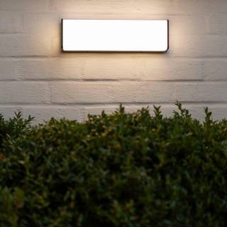 LUTEC DOBLO udendørs LED væglampe, aflang model, 35 x 10 cm, 4000K, IP54, mørk grå