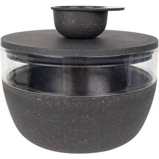 District 70 bamboo treat jar - dark grey
