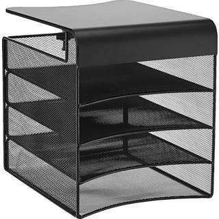 Safco Onyx h?ngende desktoparrang?r med 4 vandrette bakker under-skidt opbevaring