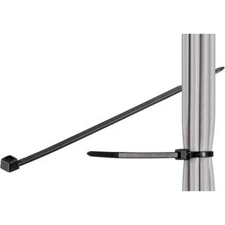 Kabel tie, vejrbestandigt nylon, sort - 200 mm , 3.6 mm (100 stk)
