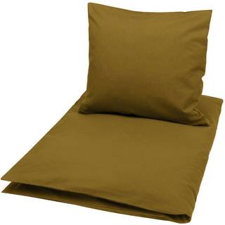 Junior sengetøj 100x140 cm - Solid pesto - 100% økologisk bomuld - Müsli