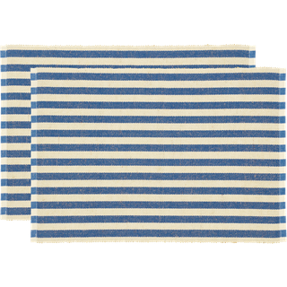 Statement Stripe 2-pak Dækkeservietter, Blå, 33x48 cm