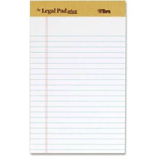 TOPS 71500 """" The Legal Pad """" Destiled perforerede puder smalle 5 x 8 hvide 50 ark dz