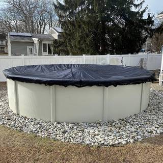 Winter Block Pool Leaf Netdæksel til overjordiske puljer - 15 ft Runde holdbart vævet polyethylenmateriale med forstærket kant - Letvægt let at s