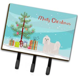 """" Caroline's Treasures Maltese Christmas Tree Leash eller Key Holder Hooks Multicolor """"