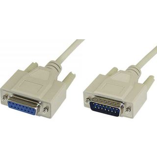 15pin D-Sub Seriel hun/han kabel 10 m