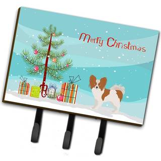 """" Caroline's Treasures Papillon Christmas Tree Leash eller Key Holder Hooks Multicolor """"