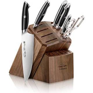 Knivblok 7-dele + 8 ledige pladser - Svensk Damaskus stål - Cangshan Thomas Keller Signature Collection