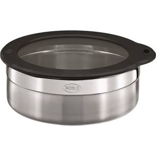 Rösle Dose 16 cm / 1,2 L mit Frischhaltedeckel aus Glas - Silber