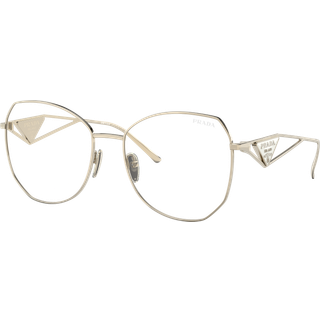 Prada Kvinde PR 57YS ZVN08N Solbriller Stål Guld Transparent Geometrisk Normal