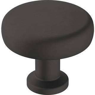 Amerock | Kabinetsknap | Matte sort | 1-1/4 tommer (32 mm) diameter | Faktor | 1 pakke | Skuffeknap | Skabshardware