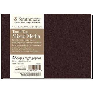Strathmore 469-305 Hardbound Mixed Media Art Journal 8.5 """" X 5.5 """" Toned Tan 48 sider