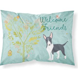 """" Caroline's Treasures """" """" Velkommen venner Black Bull Terrier """" """" Trykt polyester -kuvert lukning Pillowcase Standard multicolor """"