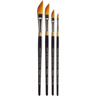 Kingart B-026 Premium 4 pc. Original Gold 9800 -serie Dagger Striper Brush Set Syntetisk Golden Taklon til akrylolie Vandfarvemaling Kort h?ndtag