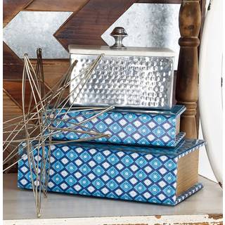 Deco 79 Marble Decorative Jewely Box Jewelry Organizer med marmorlocksmycken Holder 7 """" x 5 """" x 6 """" Grå