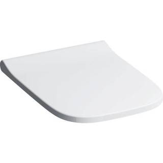 Geberit Smyle Square toiletsæde smalt design: Soft close=Ja, Quick-Release-hængsel=Nej, Beslag=Oppefra, Hvid / Blank