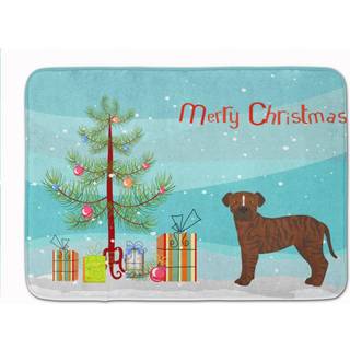 """" Caroline's Treasures Bullboxer Christmas Tree Machine Washable Memory Foam Mat Doormats Multicolor """"