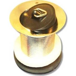 1.1/4" Bundventil med prop uden overløb - poleret messing.