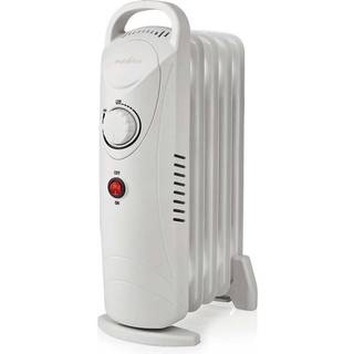 Nedis - Mobil Olie Radiator | 500 W | 5 Finner | Justerbar termostat | 1 Heat Indstilling | Hvid - HTOI30WT5