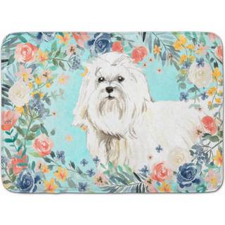 """" Caroline's Treasures Maltese Machine Washable Memory Foam Mat Doormats Multicolor """"
