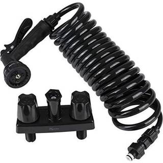 Dura vandhane DF-SA186-BK RV Exterior Quick Connect aftagelig Spray Faucet 7-Option dyse (sort)