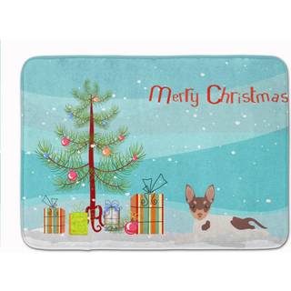 """" Carolines skatte legetøj Fox Terrier Christmas Tree Machine Washable Memory Foam Mat Doormats multicolor """"
