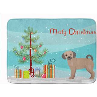 """" Caroline's Treasures Fawn Puggle Christmas Tree Machine Washable Memory Foam Mat Doormats Multicolor """"