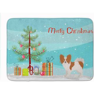 """" Caroline's Treasures Papillon Christmas Tree Machine Washable Memory Foam Mat Doormats Multicolor """"