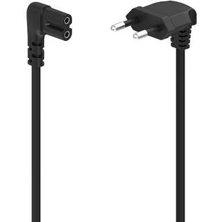 Hama Angled Euro Plug kabel 1,5 m (sort) - På lager i butik