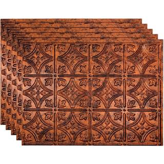 Fasde Traditionel stil/m?nster 1 dekorativ vinyl 18in x 24in backsplash -panel i Moonstone Copper (5 Pack)