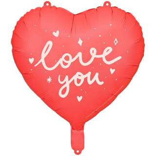 Rødt hjerte med I love you 18" folieballon
