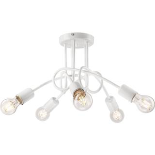 Loftlampe Joiy, krydsformet, 5 lyskilder, hvid