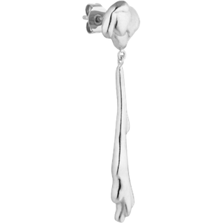 Drippy Earring with Drop Pendant - Silver