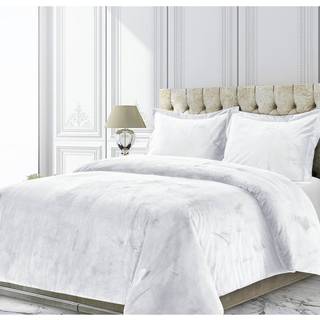 Tribeca Living Veniceduvet Venice Velvet Oversized Solid Duelt Set Twin White