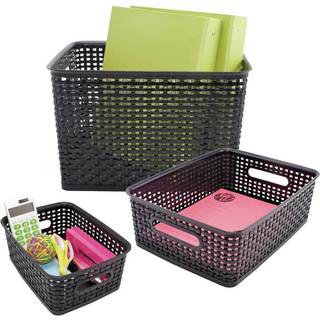 3 Pack Plastic Weave Bin: 1 ea Lille medium stor