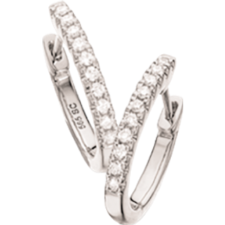 Dazzling - 14 kt hvidguld creoler med i alt 0,12ct W/SI